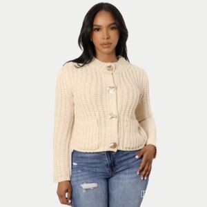 Cream Button-Up Women's Sweater